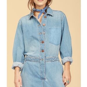 Billabong X Wrangler White Denim Jumpsuit
